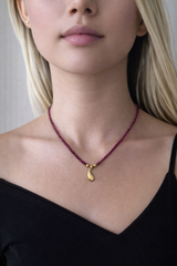 Nava Zahavi 18K Yellow Gold Ruby Wave Diamond Necklace
