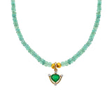 Nava Zahavi Yellow Gold Emerald and Diamond Necklace