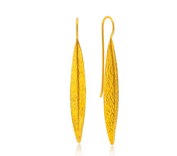 Nava Zahavi Solid 24K Gold Drop Earrings