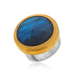 Nava Zahav Yellow Gold Giant Labradorite Ring