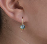 Nava Zahavi Yellow Gold Faceted Aquamarine Earrings
