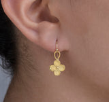 Nava Zahavi 18K Yellow Gold Flower Drop Earrings