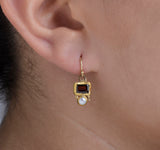 Nava Zahavi Garnet and Tiny Pearl Earrings