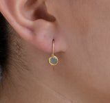 Nava Zahavi Small Yellow Gold Aquamarine Earrings