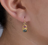Nava Zahavi Yellow Gold Tourmaline Precious Earrings