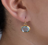 Nava Zahavi Yellow Blue Topaz Oval Earrings