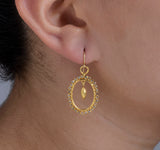 Nava Zahavi 18K Yellow Gold Frame Earrings set with Diamonds