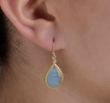Nava Zahavi Yellow Gold Aqua Drop Earrings
