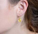 Nava Zahavi Yellow Gold Spiral and Diamond Earrings
