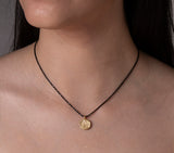 Nava Zahavi Black Garnet Necklace with 18K Solid Gold Pendant