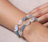 Nava Zahavi Double Wrap Moonstone and Aquamarine Bracelet
