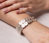 Nava Zahavi Matt Sterling Silver Coin Bracelet