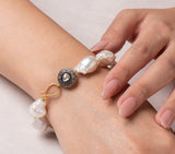 Jambu Pearl and Diamond Bracelet