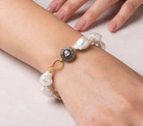 Jambu Pearl and Diamond Bracelet