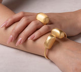 Italian 24K Gold Plated Large Nugget Ring