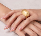 Italian 24K Gold Plated Large Nugget Ring