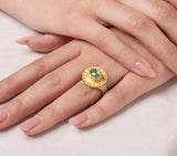 Nava Zahavi Yellow Gold Green Emerald Ring