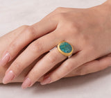 Nava Zahavi Yellow Gold Green-Blue Opal Ring