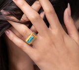 Nava Zahavi Yellow Gold Turquoise Tory Ring