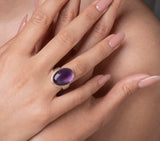 Nava Zahavi Yellow Gold Oval Amethyst Ring