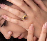 Nava Zahavi Yellow Gold Garnet Tie Ring