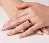 Nava Zahavi Yellow Gold Diamond Garnet Ring