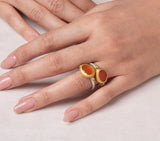 Nava Zahavi Yellow Gold Carnelian Pumpkin Ring