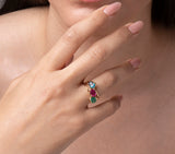 Nava Zahavi 18K Gold Ring Set with Emerald