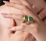 Nava Zahavi Yellow Gold Chrysoprase Planet Ring