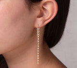 Nava Zahavi Long 18K Yellow Gold Diamond Earrings