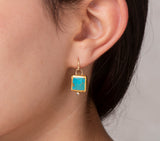 Nava Zahavi Yellow Gold Turquoise and Diamond Earrings
