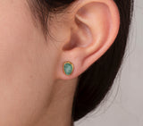 Nava Zahavi Yellow Gold Emerald Stud Earrings