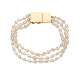Nava Zahavi Yellow Gold Three-Strand Pearl Bracelet
