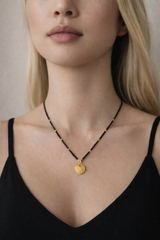Nava Zahavi Yellow Gold Obsidian Necklace