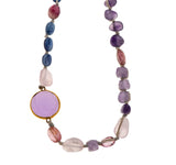 Nava Zahavi Yellow Gold Amethyst and Kyanite Necklace