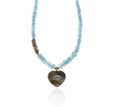 Nava Zahavi Labradorite & Aquamarine Necklace with Heart Pendant