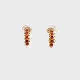 Nava Zahavi Yellow Gold Gypsy Zambian Ruby Earrings