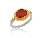 Nava Zahavi Yellow Gold Carnelian Pumpkin Ring