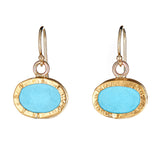 Nava Zahavi Yellow Gold Turuoise Earrings
