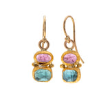 Nava Zahavi Yellow Gold Tourmaline Precious Earrings