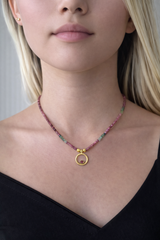 Nava Zahavi Yellow Gold Tourmaline Necklace with Ring Pendant