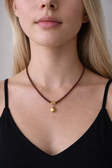Nava Zahavi 22K Yellow Gold Garnet Necklace  Drop