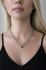 Nava Zahavi Yellow Gold Emerald and Diamond Necklace