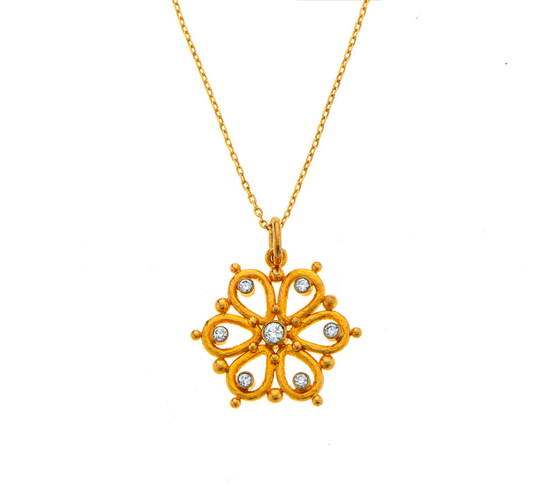Nava Zahavi Flower Diamond Necklace