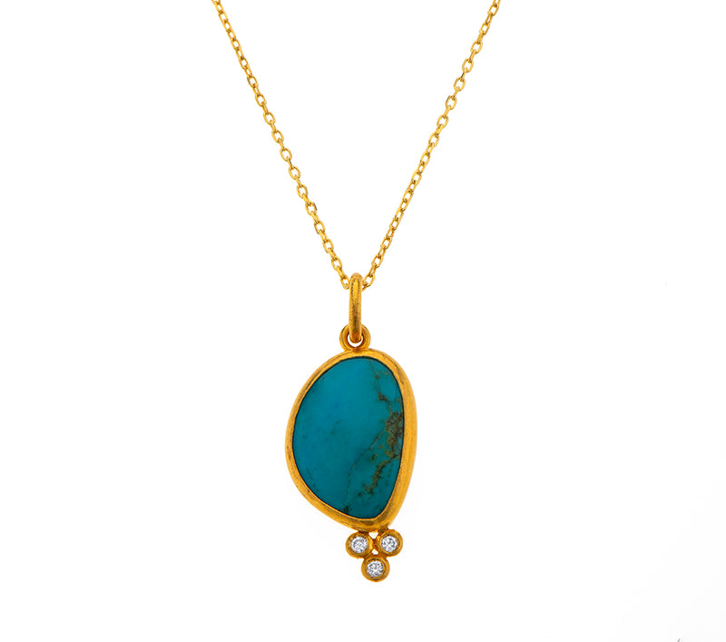 Nava Zahavi Turquoise and Diamonds Necklace
