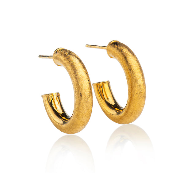 Italian Gold Plated Medium Gypsy Earrings