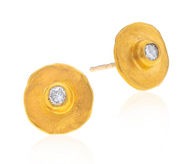 Nava Zahavi 24K Yellow Gold and Diamonds Earrings