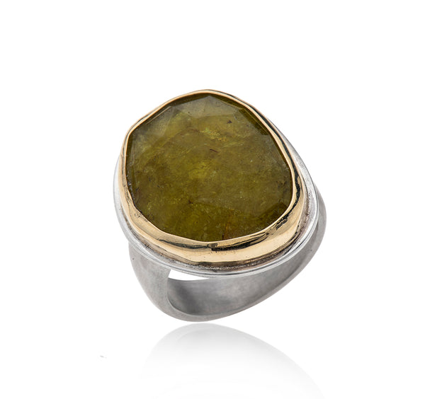 Nava Zahavi Yellow Gold Green Tourmaline Ring