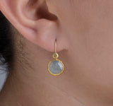 Nava Zahavi Yellow Gold Faceted Aquamarine Earrings