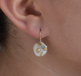 Nava Zahavi Diamonds, Gold on Sterling Silver Earrings